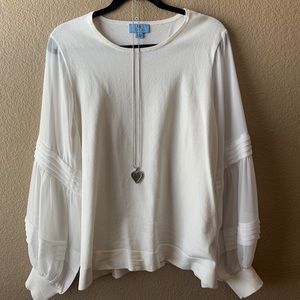 CeCe white XL knit top